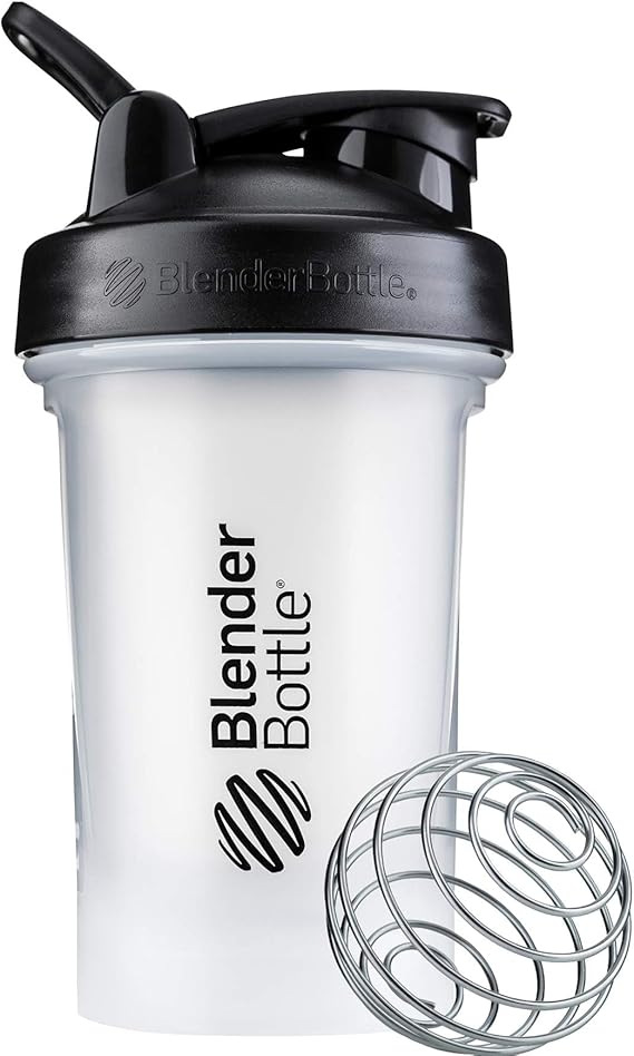 BlenderBottle Classic V2 Plastic Shaker Bottle 20 oz Clear/Black