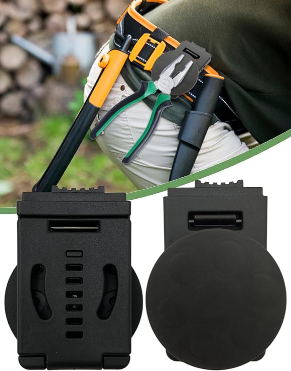 Tape Measure Holder for Belt, Clip-On Mount Heavy Duty Low-Profile Tape-Measure Belt Clip Black Tape Catcher Fits up to 2" Tool Belt, Tool Bags, Pockets, or Pants Tape Accessories