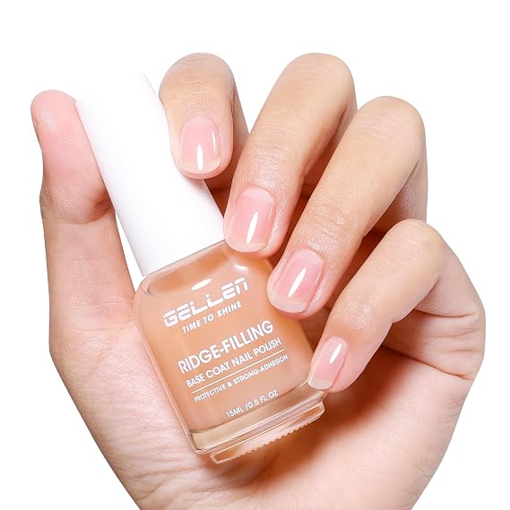 GELLEN Clear Nail Polish Ridge Filling Base Coat, No Light Needed,HEMA Free