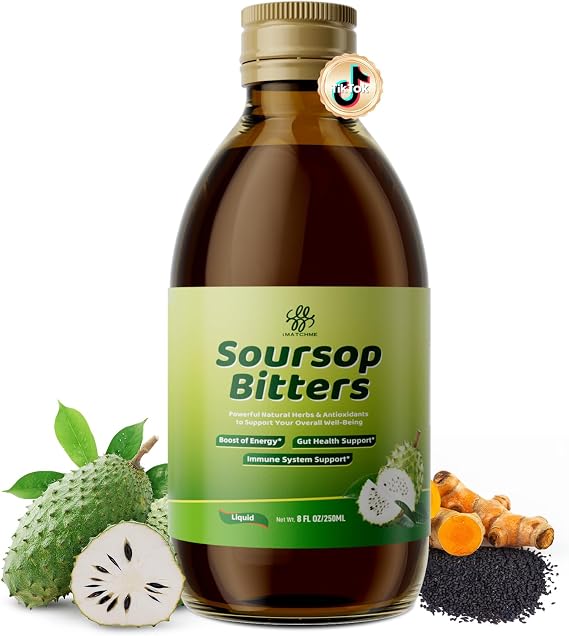Soursop Bitters Liquid with Soursop Leaves for Digestive, Gut Detox&Cleanse