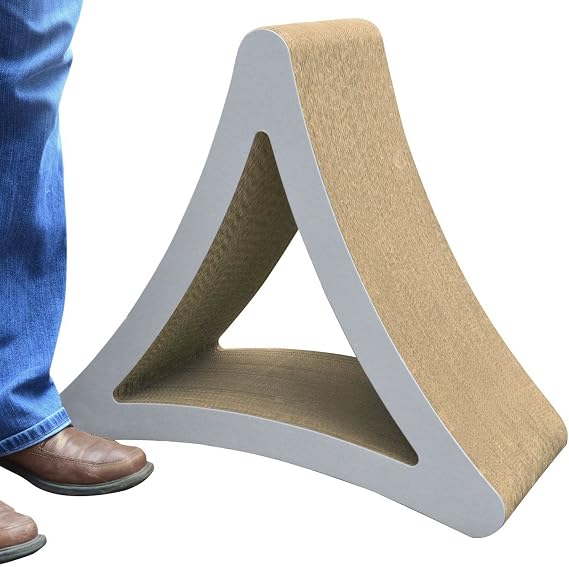 PetFusion 3-Sided Vertical Scratch Play & Perch Cat Scratching Post, 24" x 10.5" x 21.1", Multiple Angle Cat Scratching Pad; 6 Usable Sides, 100% Recyclable Cardboard Lounge