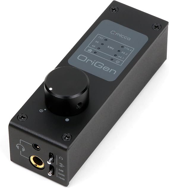 Micca OriGen G3 HiFi USB and Optical DAC Amp for Headphones and Powered Speakers, 24-Bit/192kHz, Earphone Amplifier, Preamp, Volume Control, for Desktop Computers and Laptops