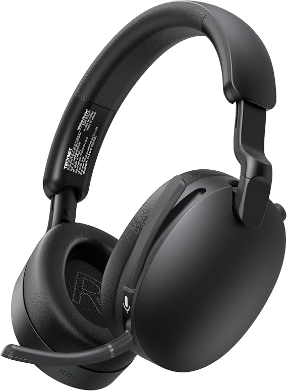 TECKNET Hybrid ANC Headphones, V5.4 Bluetooth Headset with Microphone, Multiple Connection Methods, Quick Charge, 100 Hours Operating Time, Over Ear Headphones Bluetooth with MFB for Music, Office