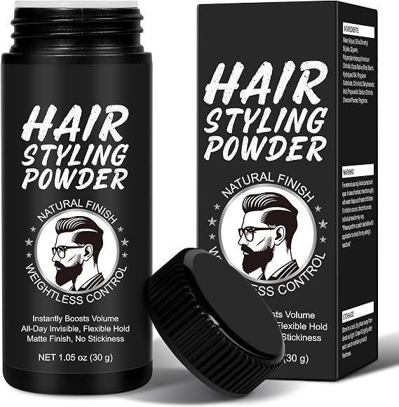 Texture Powder, Texture Powder for Men, Hair Styling Powders for All Hair Types, StylingPowders For Men, 24 Hour Hold, Natural Matte Hairstyle, Volumizing Styling Powders, Non-Sticky Formula-30g