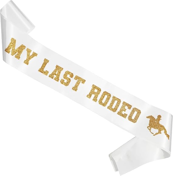 Decorit MY LAST RODEO Sash, Let's Go Girls Western Cowgirl Bachelorette Sash, Nashville Bride, Bride-to-Be Accessory, Country Theme Bridal Shower, Hoedown Engagement, Wedding Party Decor