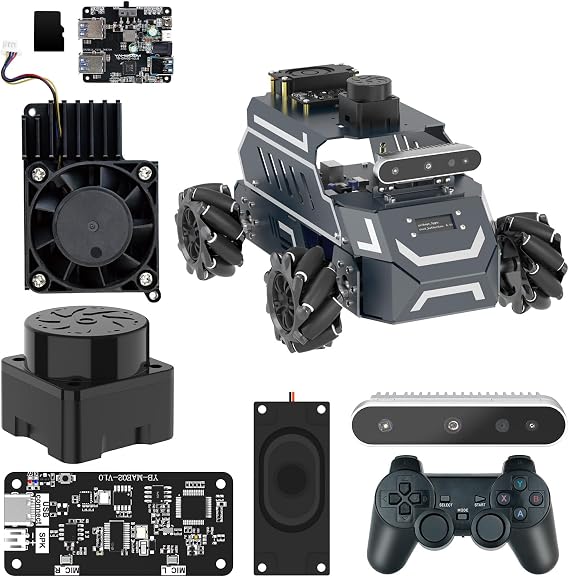 Yahboom ROS2 Smart Car,Raspberry Pi5-8GB Multimodal AI Vision Large Model