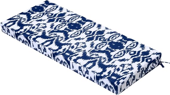 Outdoor Garden Bench Cushion, 143x52x8cm, Navy | Waterproof Long Chair Cushion With Ties For Patio Furniture, Porch Swing, 3 Seater, Window Seat Sofa, Replacement Bench Pad