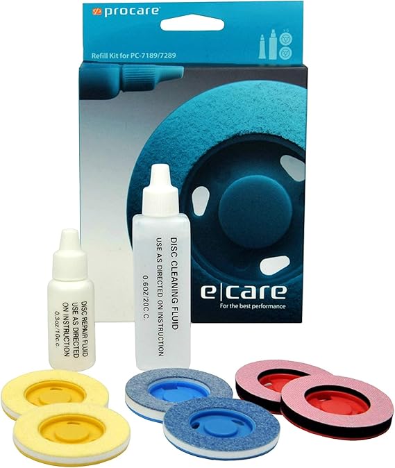 Procare Disc Cleaning Repair Kit Refill Kit Cleans Blu-Ray Discs