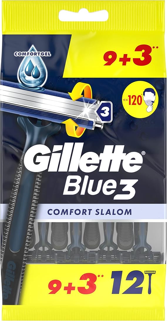 Gillette Blue3 Slalom Use Horse Razor 12 pack