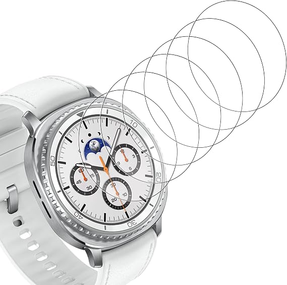 スクリーンプロテクター 6枚パック Samsung Galaxy Watch 8 Classic46mm対応 強化ガラススクリーンプロテクター HDクリア 傷防止