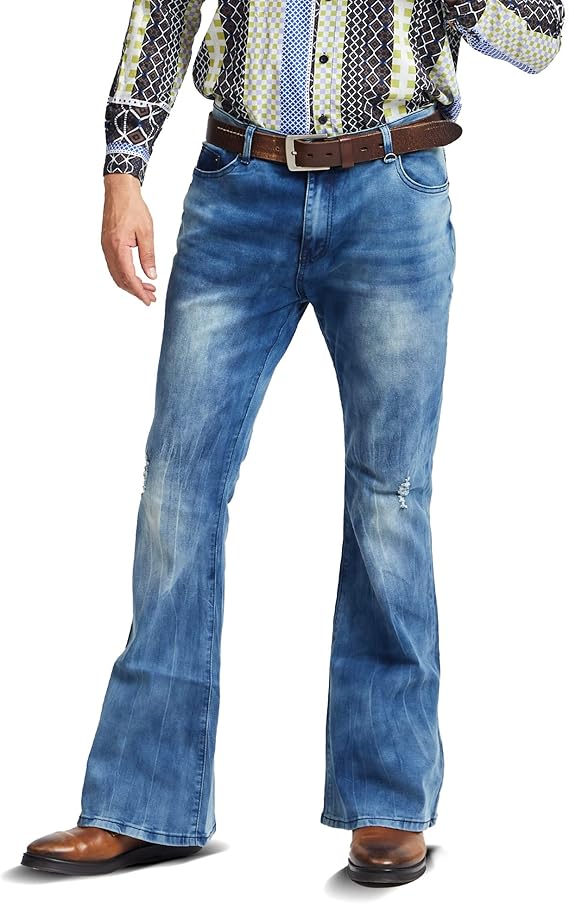 Mens Bell Bottom Jeans 70s Outfits for Men,Mens Bell Bottoms Disco Pants Bell Bottom Pants Jeans for Men