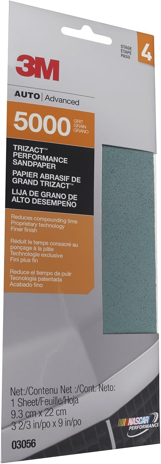 3M (3056) Trizact 3-2/3" x 9" 5000 Grit Performance Sandpaper