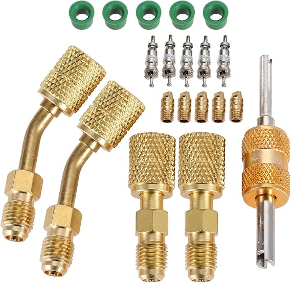 R410a Adapter for Mini Split System, 5/16 Female 1/4 Male Flare Adapter