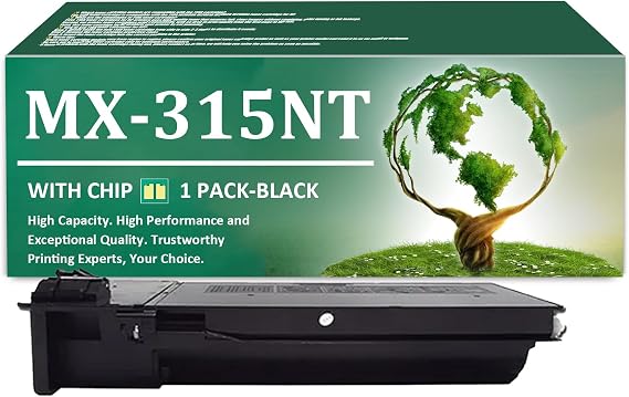 MX-315NT Toner Cartridge Replacement for Sharp MX-315NT MX-315 Black Toner Cartridges with Chip Compatible for Sharp MX-M265N MX-M266N MX-M315N Printers, 1 Pack