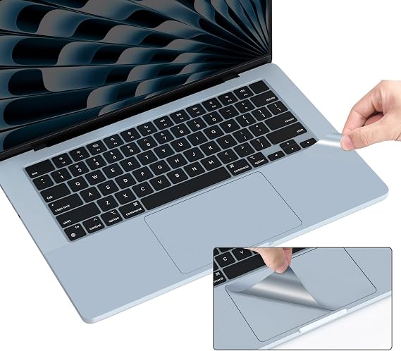 Palm Rest Cover Skin Compatible with Apple 2026 2025 MacBook Air 15 inch M5 M4 chip A3448 A3241, MacBook Air 15.3-inch Laptop TrackPad Protector Skin Wrist Rest Protective Decals - Sky Blue
