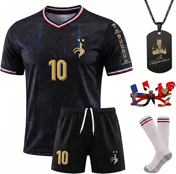 Kids Soccer Jersey Set, Boys Youth Soccer Uniform 4-Piece Kit