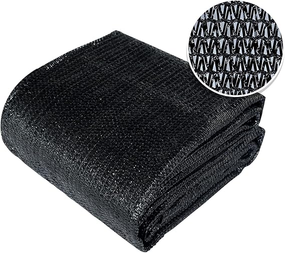 Agfabric 70% Sunblock Shade Cloth Cover with Clips for Plants 6 X 12', Black