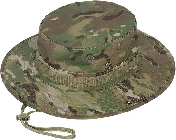 Safari Hat, Army Hat and Bush Hat for Explorers, Explorer Hat with Wide Brim Design, Camouflage Round Edge Hat Suitable for Various Exploration Activities and Bush Adventures