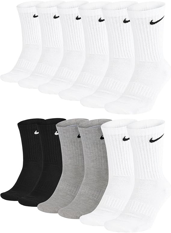Nike Unisex Everyday Cushioned Crew Training Socks (3 Pairs)