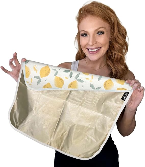 TYENT The Cloak Faraday Blanket for Adults and Kids Buffers Direct Contact with Electronics at Home, During Travel or at Work 18x18in Lap Blanket with Silver Faraday Cloth - Lemon Luxe