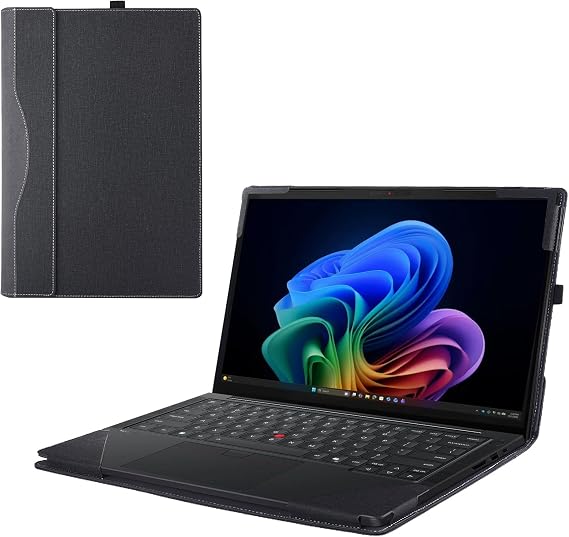 Laptop Case Cover Only for 2024-2025 Lenovo ThinkPad T14 Gen 5/6 and P14s Gen 5/6 (AMD) 14" (NOT Working with Other Lenovo Models). 2-in-1 PU Leather Shell Notebook Sleeve (Black)