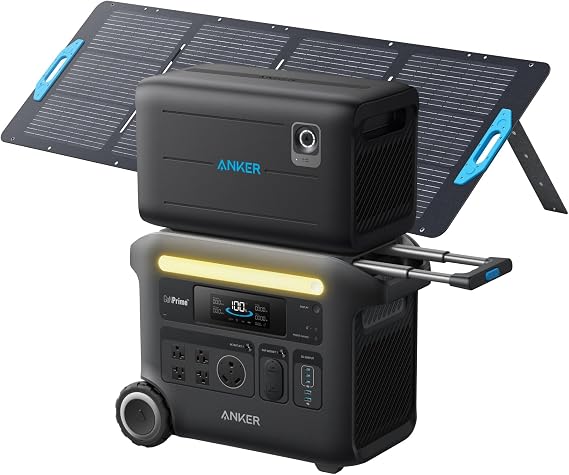 Anker SOLIX F2600 Portable Power Station, PowerHouse 767 and 760 Expansion Battery, with 1200W Solar Panels, 5120Wh LiFePO4 Battery with 4 AC Outlets Up to 2400W for Home, Outdoor Camping, RV, A1781