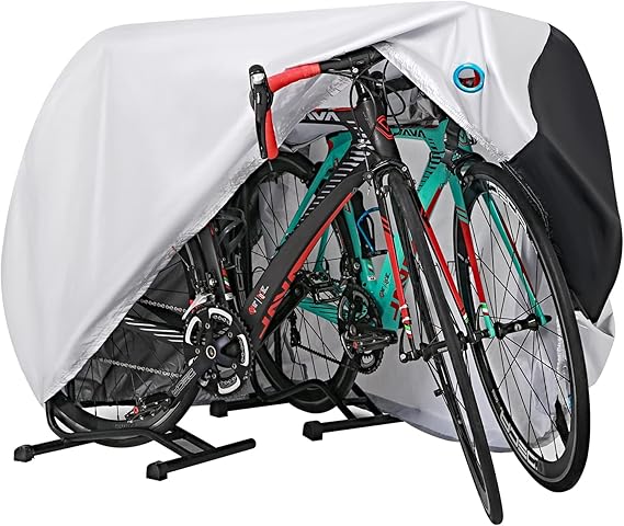 Bike Cover for 2-3 Bike Waterproof Outdoor Bicycle Cover with Lock Hole for Mountain Road Bikes