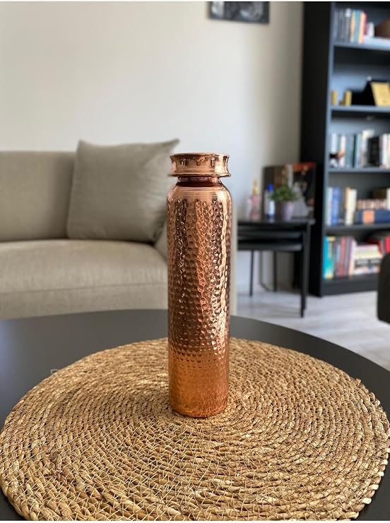 Forged Patterned Copper Mat - Thermos - Watercolor Copper Water Bottle