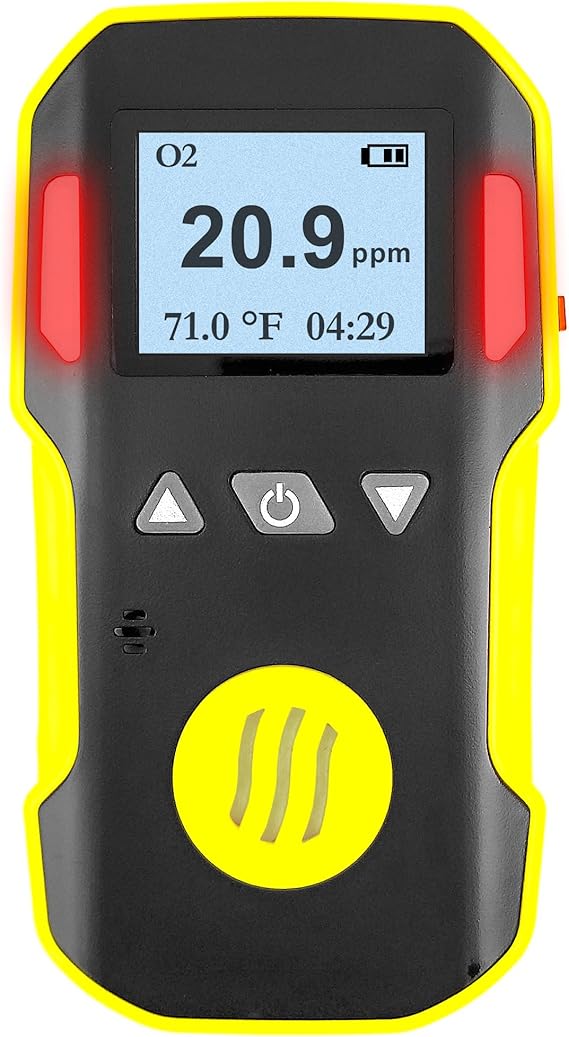 Oxygen Detector by Forensics | USA NIST Calibration & Certificate | Dust & Explosion Proof | USB Recharge | Sound, Light and Vibration Alarms | 0-30% O2 |