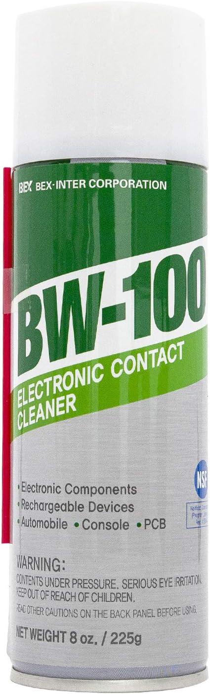 BW-100 Non-Flammable Electronic Contact Cleaner Aerosol Spray- Safely Cleans Joycons, Computers, PCB and More - Removes dust, Dirt and contaminants on Contacts - Quick Dry|8oz/225g |