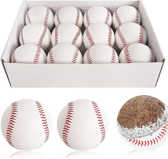 Baseball 12 Ball Pack Practice Training Baseballs for Youth/Adult 9 Inch Baseballs for Pitching Throwing Autographs Baseball(One Dozen)