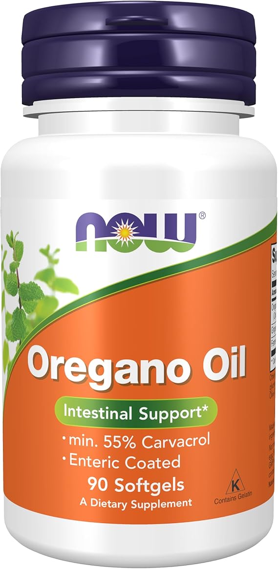 NOW Supplements, Oregano Oil, Ginger & Fennel, Enteric Coated, 90 Softgels