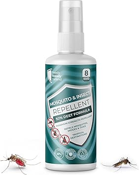 50% DEET Insect Repellent Spray - Maximum Strength, 8-Hour Protection, Repels Mosquitoes, Midges, Ticks, Ideal for Tropical Destinations, with Added Phrethrins