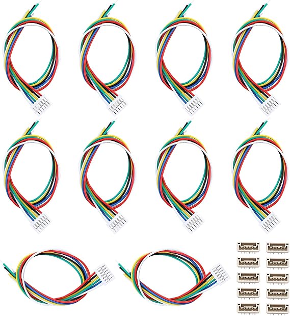 SING F LTD 10 Pairs JST GH 1.25mm 6 Pin Plug Socket with 150mm 28AWG Wires Cables Male and Female Connector Adapter for Robots Lighting LED Strips