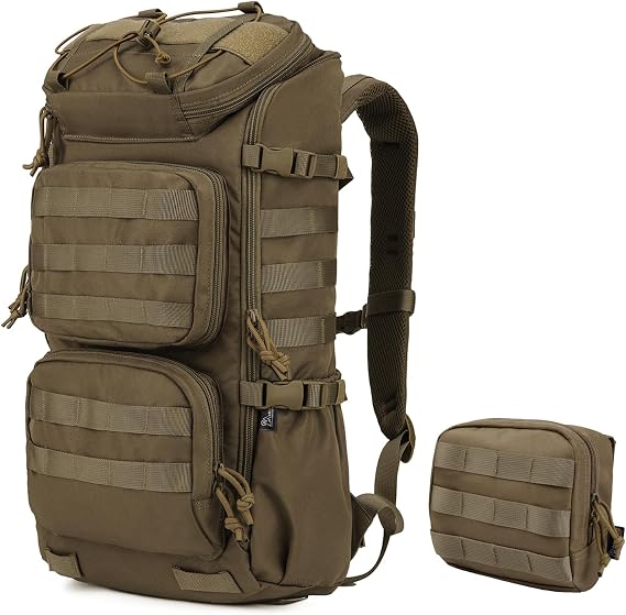 Mardingtop 25L Tactical Molle Backpack + Molle Admin Tactical Utility Pouch