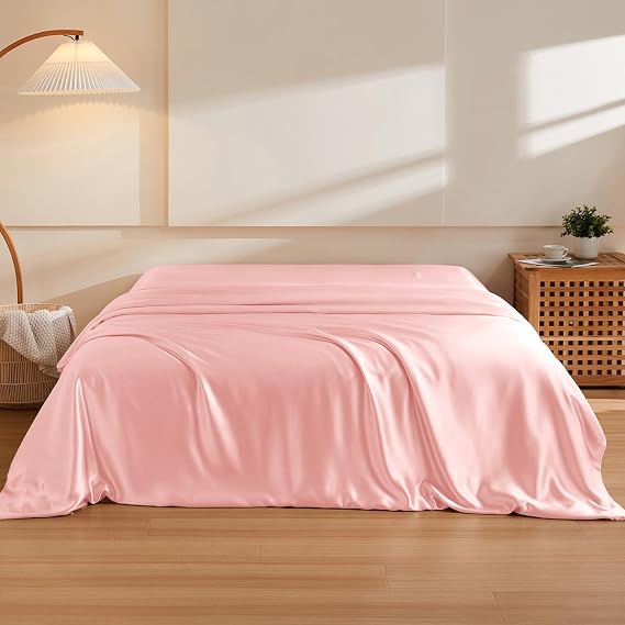 THXSILK 100% 6A+ Mulberry Silk Duvet Cover 1 Pack Cal. King Charming Pink
