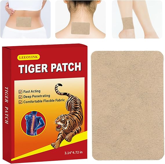 Tiger Patches (100 Pack) Red Tiger Natural Chinese Herbs Patches for Back, Shoulders, Knees, Joints and Muscles - Maximum Strength