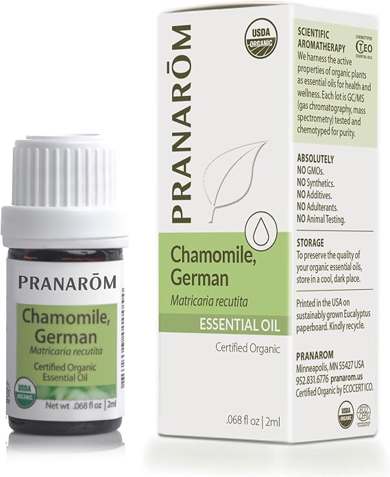Pranarom - Chamomile, German Essential Oil 2ml - for Wellness Enthusiasts - Diffusing for Relaxation - Promotes Sleep Relaxation - Sweet Apple-Like Aroma - 100% Pure Organic Matricaria Recutita