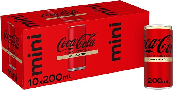 Coca-Cola Zero Caffeine Cola Soda Pack 10 Mini 200ml