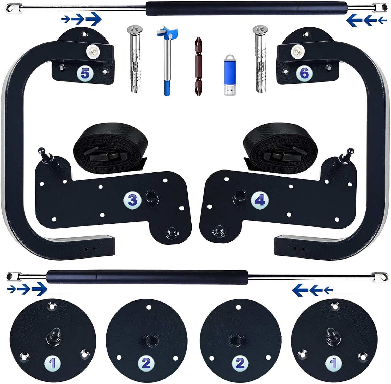 Create A Luxurious Bed Murphy Bed Hardware Kit, Hover in Mid Air Hydraulic Rod Gas Spring System (Horizontal, Queen/Short Queen)