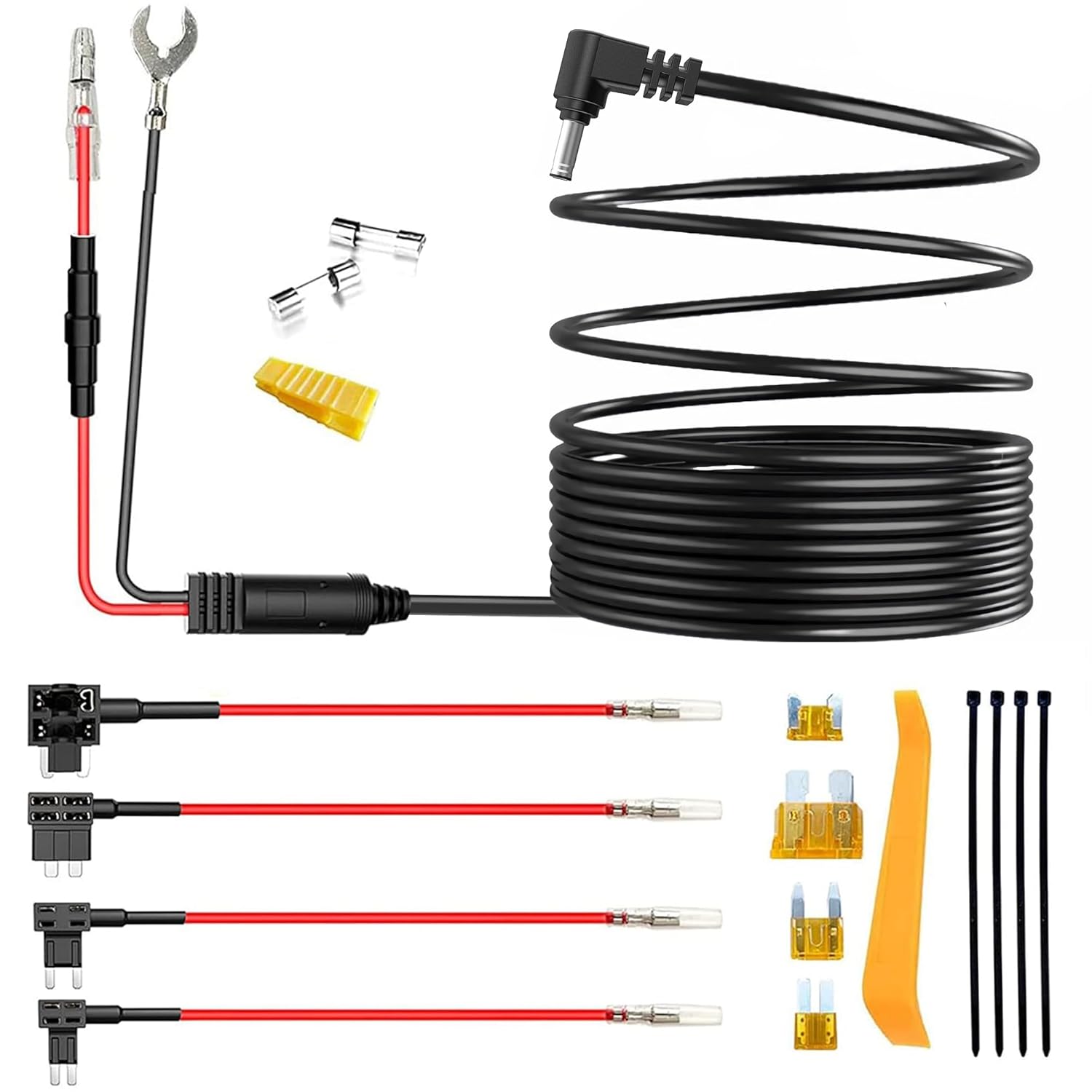 DC Power Charger Cable,Backup Camera Hardwire Kit for Furrion FOS07TADS Vision S Monitor, Charging Cable for FOS48TA-BL FOS48TAPK-BL Hitch Wireless Backup Camera 7 inch Screen Display -11.5ft