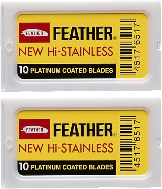 GBS 20 Feather Razor Blades NEW Hi-stainless Double Edge by FEATHER