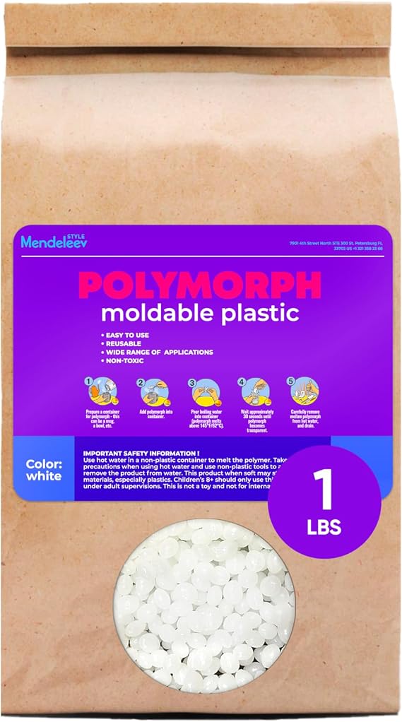 16 Oz Polymorph Moldable Plastic Beads, Thermoplastic Melting Pellets