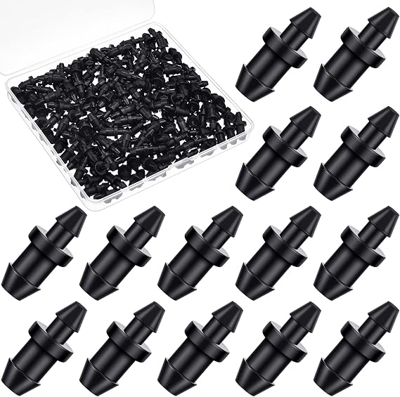 Mudder 150 Pieces Drip Irrigation Goof Plugs 1/4 1/2 Inch Barbed Connectors End Caps Tubing End Closure Hole Plug for Home Garden Drip Pipe Supplies