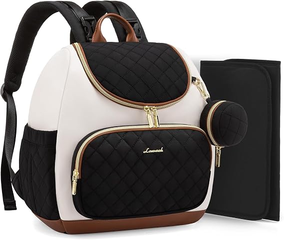 LOVEVOOK Diaper Bag Backpack, Large Capacity Diaper Bags for Baby Girl Boy with Changing Pad, Stylish Baby Diaper Bag, Waterproof Diaper Bag for Mom Dad with Stroller Buckles,15.6 Inch