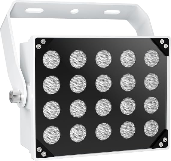 [Upgraded] Univivi IR Illuminators 20 LEDs 850nm Long Range Illuminator 90 Degree Wide Angle Infrared Flood Light IP67 Waterproof for Security Camera IR Light Indoor&Outdoor