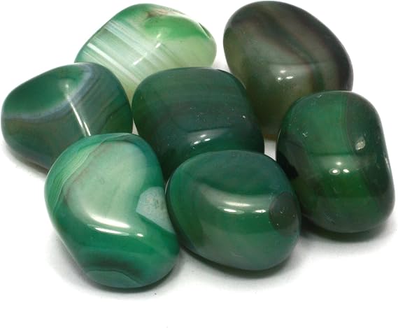 CrystalAge Green Agate Tumble Stone (25-30mm) - Single Stone