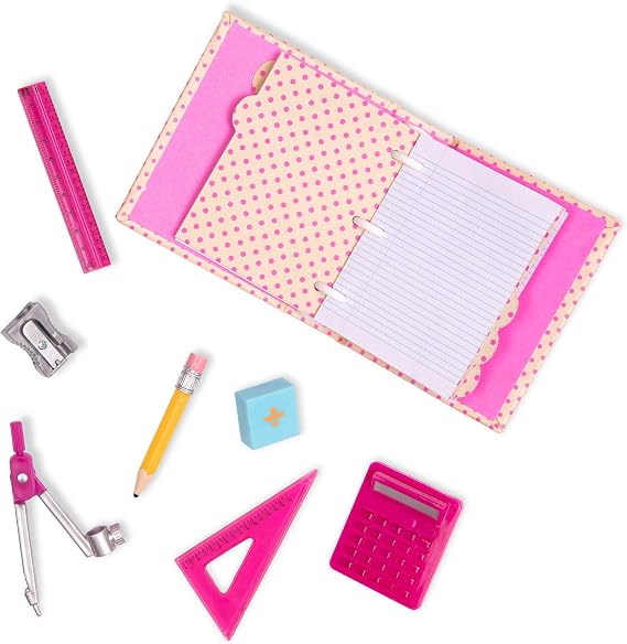Our Generation Talent and Mathematics Set School Supplies Kit for 18-inch Girl Dolls 18 Piece Maths Accessory Set