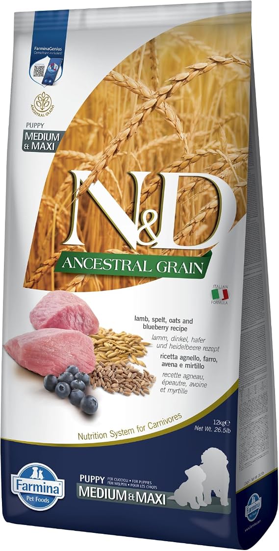 Farmina Lamb and Ancient Grains Medium/Maxi Breed Adult Dry Dog Food, 26.4 Pounds