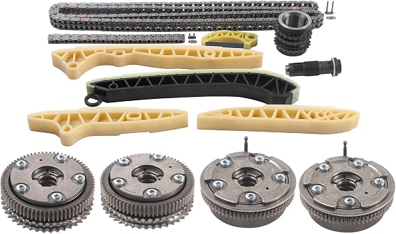 MPLUS Engine Timing Chain Kit & 4X VVT Sprocket (Intake & Exhaust) fits For Mercedes-Benz 2006-2007 C230 2.5L, 2006-2007 C280, 2008-2012 C300 3.0L, 2006-2011 C350 3.5L, 2007-2010 CL550 5.5L